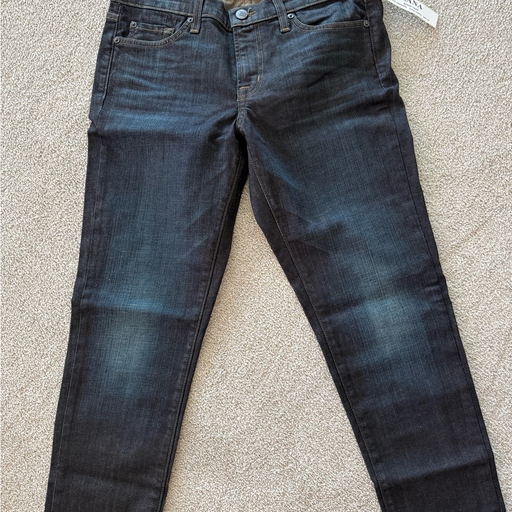 David Kahn Navy and Tan Jeans